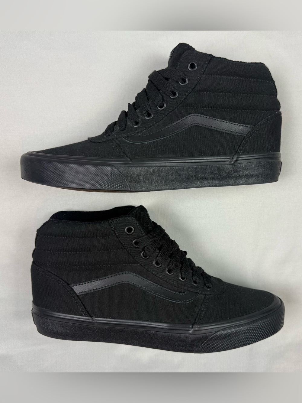Vans Ward Hi Mens Shoes US 9.5 Triple Black Canvas High Top